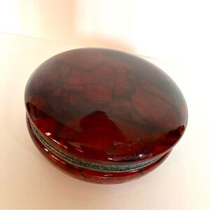 Genuine Alabaster Trinket Box handcrafted in Italy (this is the largest size)